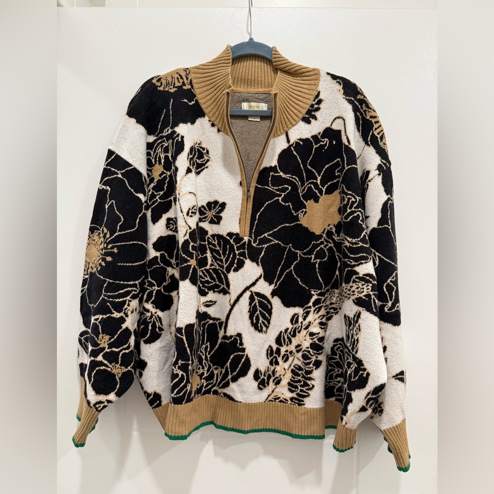 The Montana Mock-Neck Quarter Zip Sweater by Maeve